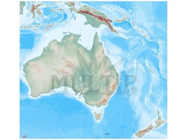 Velká mapa Austrálie a Oceánie