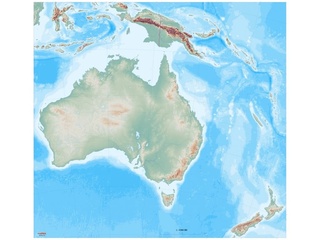 Velká mapa Austrálie a Oceánie